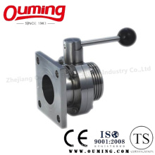 Sanitary Threaded Butterfly Valve with Square Flange